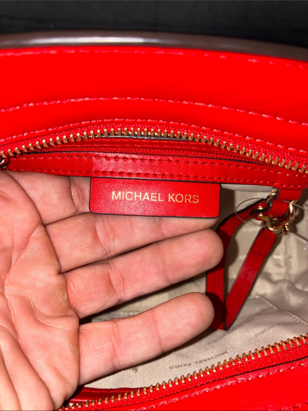 Michael Kors Red Selma embellished Crossbody with Gold & Pink Embellishments - Picture 2 of 15